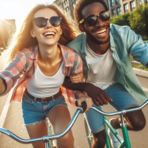 Friends enjoying some exercise together